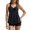 Black, variant on Daznico Women's Tankini Swimsuits Two Piece Strappy Bathing Suit Tops with Shorts Plus Size Beach Swimwear,M