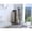 Light Gray, variant on Black Bar Cart With Two Open Liquor Bottle Shelves, Four , Six Wine And Modern Cabinet Locking System But Without Rail Guards In Rack , Shelves Single Door For Dining Room Use