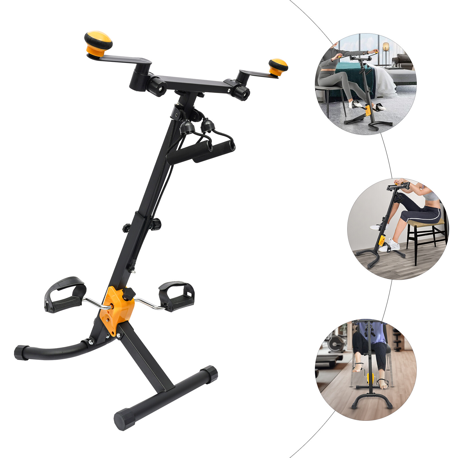 ToppiJoy Foldable Fitness Pedal Sport Bike Body Exercise Bike Body Training Bike with Comfortable Handles for Home, Gym, Hotel, School and Other Occasions
