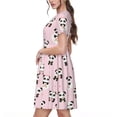 thumbnail image 2 of Naloa Cute Kawaii Panda Print Womens Summer A-Line Dress with Pockets,Short Sleeve Dresses,Flowy Beach Swing Dress for Vacation Travel, 2 of 6