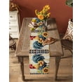 thumbnail image 4 of Retro Rooster Burlap Cotton Table Runner 16x72 Inches Long, Sunflower Animals Checkered Farmhouse Farmhouse Table Runners, Outdoor Dining Tablecloths Decor for Baby Shower/Party/Wedding, 4 of 6