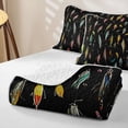 thumbnail image 4 of Erosebridal Cartoon Fish Twin Quilt Set, Cute Wildlife Twin Coverlet Set, Black Reversible 2-Piece, 1 Bedspread and 1 Pillowcase, 4 of 7