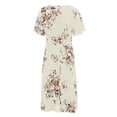 thumbnail image 6 of CHGBMOK Dresses for Women 2023 Boho Short Sleeve Floral Print Plus Size Casual Dress Yellow, 6 of 15