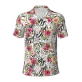 thumbnail image 2 of Daiia Roses Mixed Zebra Pattern Men’s Polo Shirts,Solid Deck Shirt,Classic Fit, Breathable Cotton Polo for Casual and Sport Wear-Small, 2 of 7