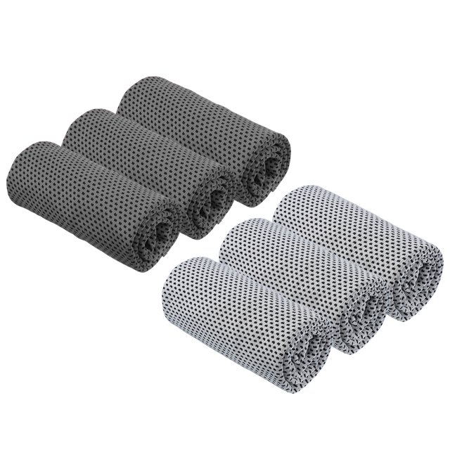 Uxcell Cooling Towel for Neck and Face, Soft Breathable Chilly Towel Dark Gray/Light Gray