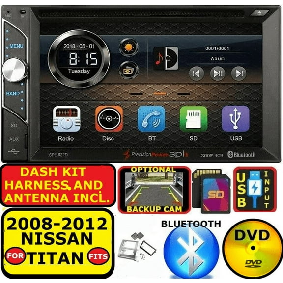 FOR / FITS 08-12 TITAN TOUCHSCREEN BLUETOOTH USB CD/DVD CAR RADIO STEREO PKG
