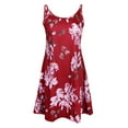 thumbnail image 2 of Vestido de verano para mujer, sin mangas, ajustable, con tiras y flores, rojo S Zulema Vestido de playa, 2 of 8