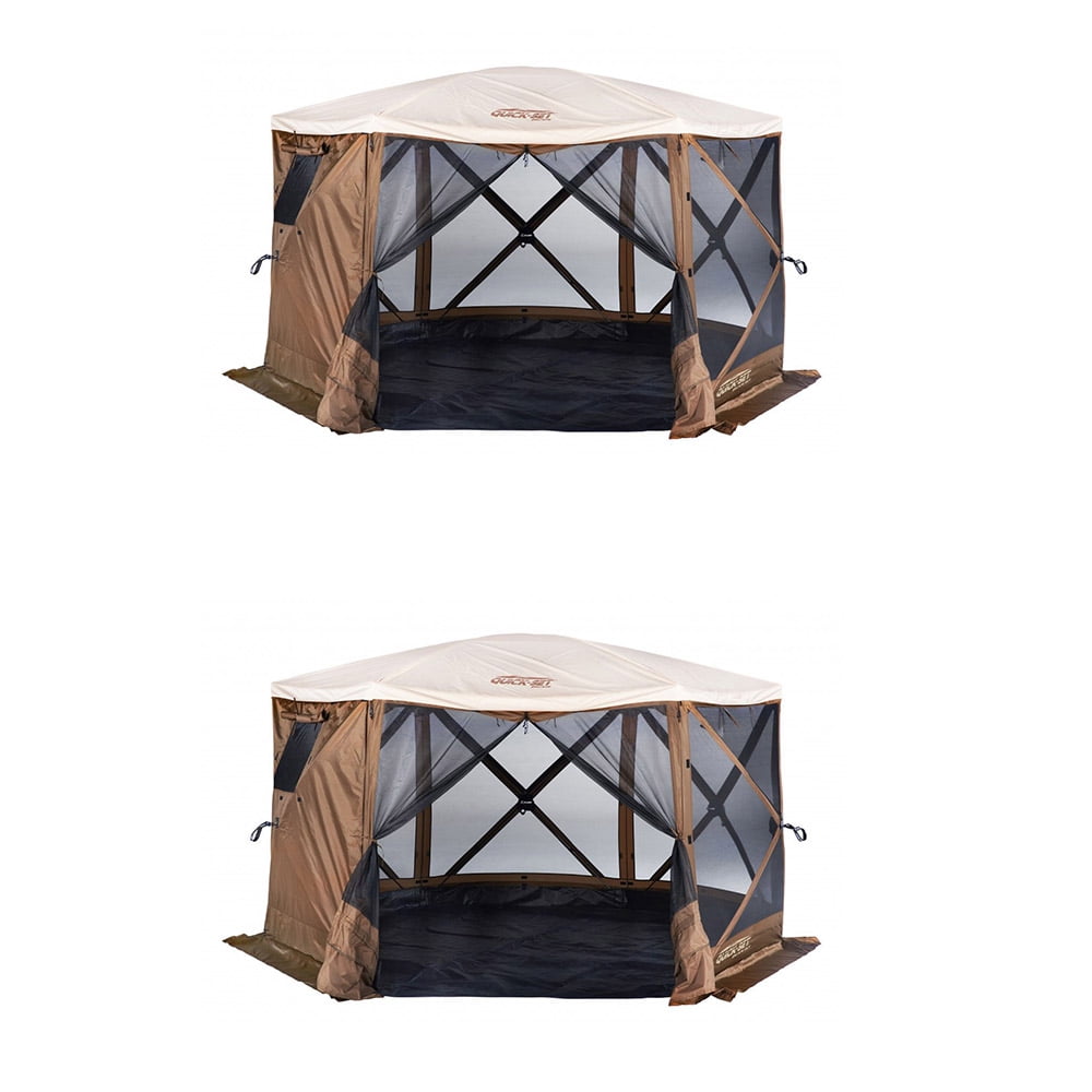 Clam Quick Set Escape Sky Camper Portable Gazebo Canopy Shelter W Floor 2 Pack Walmart Com Walmart Com