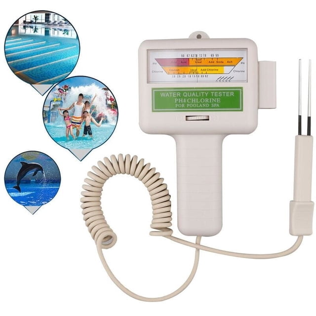 Comprobador electrónico de cloro y pH para piscinas - Medidor de calidad del agua--
