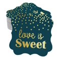 thumbnail image 1 of Inkdotpot Real Gold Foil Bracket Shape Paper Hang Tags Love Is Sweet Wedding Favor Tags Pack Of 100, 1 of 7