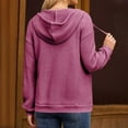 thumbnail image 5 of cfhntfmh Women Fall Knit Hoodies Sweater Ribbed V Neck Tops Fashion Pullover Casual Long Sleeve Pullover Sweatshirts with Pockets（Hot Pink,X-Large), 5 of 7