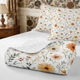 thumbnail image 4 of Manfei Cottagecore Blossom Twin Quilt Set 2 Pieces,Vintage Flowers Leaves Twin Coverlet Set,1 Bedspread and 1 Pillowcase, 4 of 7