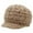 Khaki, variant on Winter Thick Soft Yarn Knitted Hat with Brim & Rhinestone - Warm Thermal for Autumn/Winter, Stylish Headwear for Cold Weather Outdoor Activities,Size:One Size