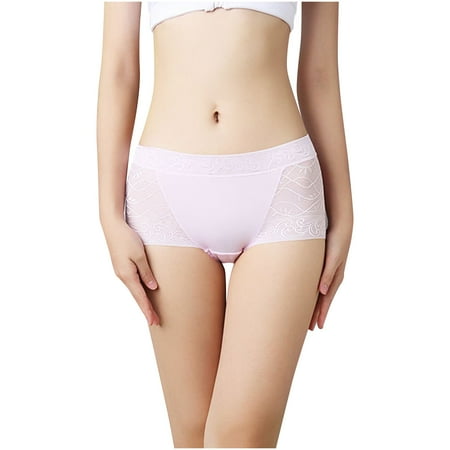 Today s Deal: Womens Cotton Underwear  Ropa Interior para Mujer  Women s Lace Breathable Thin Ice Silk Women s Oversized Underwear SOPATENOR Pink XL