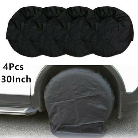 420d Oxford Colth Tire Covers Winter Summer Car Storage Bags 4 Pcs Vehicle Wheel Protecting Cloth Automobile Accessories Black