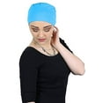 thumbnail image 2 of Serena Bamboo Sleep Cap Chemo Headwear Cancer Hat Sleeping Night Beanie Turbans for Women (Turquoise), 2 of 4