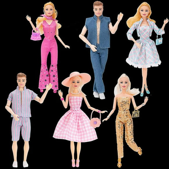 Movie Barbie Doll Clothes Set Margot Robbie Ken Collectible Fashion Film Outfits Barbie Dolls Accessories Kids Christmas Gifts C