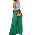 thumbnail image 2 of hirigin Women’s Casual Wide Leg Trousers Fashion Solid Color High Waist Pleated Long Pants with Pockets, 2 of 9