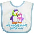 thumbnail image 3 of Inktastic My Great Aunt Loves Me Cute Penguins Girls Baby Bib, 3 of 4