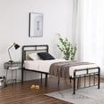 thumbnail image 4 of UBesGoo Black Metal Bed Frame Twin Size with Headboard and Footboard Single Platform, 4 of 25