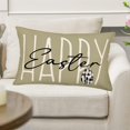thumbnail image 3 of Happy Easter Decorations Pillow Cover 12x20 Inch Black and White Buffalo Plaid Checkered Egg Throw Waist Pillow Cases Spring Holiday Farmhouse Decor Cushion Cover for Sofa Couch, 3 of 6