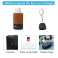 thumbnail image 6 of Uxcell Mini Keychain Flashlight, Pocket LED Flashlight Portable Torch USB Rechargeable, Brown, 6 of 7