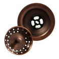 thumbnail image 2 of sinkology tb35-01 n/a kitchen sink 3.5 inch strainer drain with post styled basket in antique copper, 2 of 5