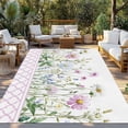 thumbnail image 2 of Spring Daisy Outdoor Rug for Patio/Deck/Porch, Non-Slip Large Area Rug 3 x 5 Ft, Pink Moroccan White Wildflowers Country Plants Indoor Outdoor Rugs Washable Area Rugs, Camping Rug Carpet Runner, 2 of 8