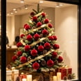 thumbnail image 4 of COM1950s Flocked Christmas Ball Ornaments, Shatterproof Velvet Tree Decorations with Hanging String for Holiday Party and Home Display, 4 of 6
