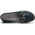 thumbnail image 2 of Women Loafers Leather Rubber Sole Slip On Walking Flats Casual Moccasin Boat Shoes, 2 of 7