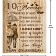 thumbnail image 2 of 10th Wedding Anniversary Blanket Gift, 10th Marriage Anniversary Blanket Gift Flannel 50"x60" Throw Blanket for Wife Husband, 2 of 6