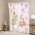 thumbnail image 3 of Homewish Dreamy Animal Fox Curtains Pack of 2 (42x84 Each) for Kids, Kawaii Bowknot Flower Curtains Blackout, Cartoon Stars Print Bedroom Curtains, Curtains and Drapes Bedroom Decor, 3 of 6