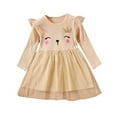 thumbnail image 1 of Robe pour Tout-Petites Filles à Manches Longues, Imprimés de Chat Dessin Animé, Robe Côtelée, Robe de Princesse, Robe Décontractée, Vêtements, 1 of 6