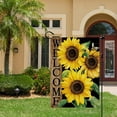 thumbnail image 2 of Sunflower Garden Flag, Sunflower Welcome Garden Flag, Sunflower Black Garden Flag Spring Summer Vertical Double Sided Burlap Party Holiday Yard Home Farmhouse Outside Decor 12.5 x 18 In, 2 of 6