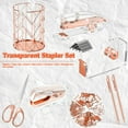 thumbnail image 3 of Arcticwind Desk Accessories Acrylic stapler set,staple remover,Phone Holder,Tape Dispenser,Tape/Pen Holder,Scissor,Ballpoint Pen,Binder Clips,Paper Clips and Staples.(8 piece Rose Gold set), 3 of 7