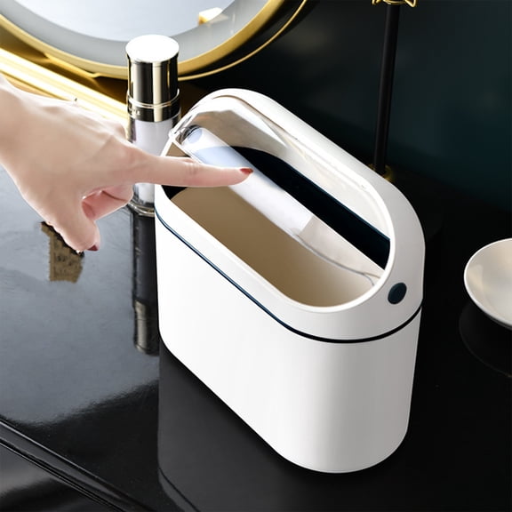 Organization and Storage - Table Trash Can, Mini Trash Can With Lid , Trash Can For Bathroom Vanity, Desktop Office,Tabletop Or Coffee Table, 4L Storage