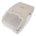 thumbnail image 1 of Airtight Rice Storage Container Thickened PP Multifunctional Beige Kitchen Bin, with Measuring Cup Lid for Flour, Grains, 1 of 7