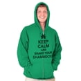 thumbnail image 5 of Keep Calm Shake Shamrocks St Paddys Zip Up Hoodie Men's Women's Brisco Brands S, 5 of 6