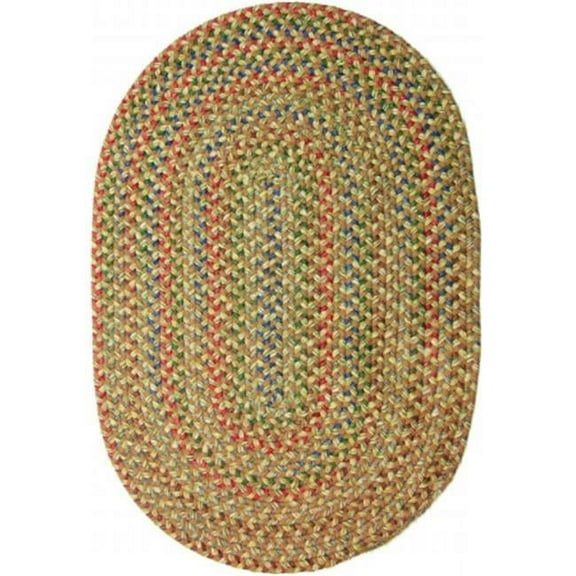 Katie 10 x 13 ft. Multi Indoor-Outdoor Oval Braided Rug, Camel