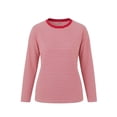 thumbnail image 7 of XUNKUSGA Womens Striped Tops Casual Loose Long Sleeve Crewneck Pullover Top Fashion Drop Shoulder Oversized Tunic Tops Comfortable Soft Fall Sweatshirt for Daily Wear S, 7 of 7