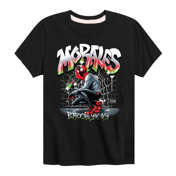Marvel Spider-Man - Miles Morales Spray Paint - Toddler And Youth Short Sleeve Graphic T-Shirt