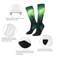 thumbnail image 5 of Fotbe Green Night Sky Moon Branches print Women's Men's Novelty Crew Socks Cotton Socks Knee High Socks for Walking,Running,Nurses,Pregnancy, 5 of 8