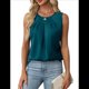thumbnail image 1 of Camiseta de Tirantes de Satén de Seda para Mujer, Atuendo Informal de Verano 2025, Camisa Elegante Sin Mangas para el Trabajo, Azul XL, 1 of 9