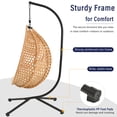 thumbnail image 3 of Jopath Hanging Egg Chair with Stand, Sturdy Hammock Chair with Rattan Weaving, Swing chairs with Soft Removable Cushion for Balcony Bedroom Garden Brown+Yellow, 3 of 9