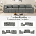 thumbnail image 3 of EUROCO 122.8" Oversized  Chenille  Fabric Sectional Sofa with Storage ,4 Seater Modular Minimalist Sofa Free Combination with 5 Pillows for Living Room, Office, Apartment, Small Space,Gray, 3 of 12