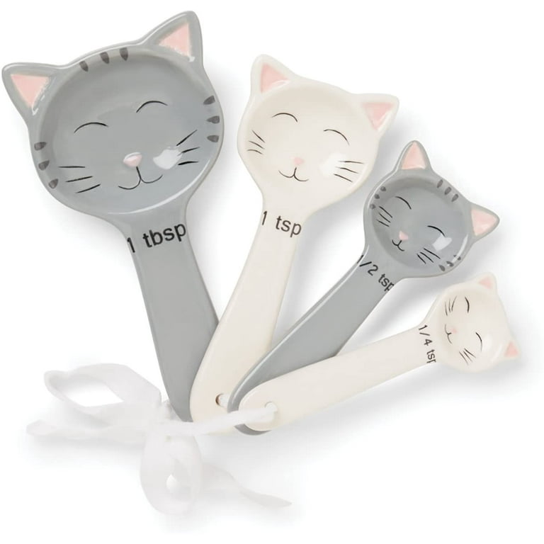 Bits and Pieces - Ceramic Cat Measuring Spoons - Set of Four