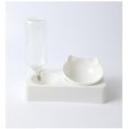 thumbnail image 1 of Comederos pequeños blancos para gatos, comedero elevado para gatos, comedero antivómitos inclinable de 15°, bebedero con dispensador automático de agua para gatos y cachorros., 1 of 5