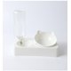 thumbnail image 1 of Comederos pequeños blancos para gatos, comedero elevado para gatos, comedero antivómitos inclinable de 15°, bebedero con dispensador automático de agua para gatos y cachorros., 1 of 5