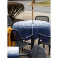 thumbnail image 6 of Square Outdoor Tablecloth with Umbrella Hole Mist Ocean Table Cloth Waterproof Patio Table Cover Coastal Indigo Gray Ombre Sea Waves Minimalist Zipper Tablecloths for Picnic Camping 54x54 Inch, 6 of 8