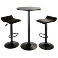 thumbnail image 1 of Obsidian 3pc Pub Set&44; Table Ronde avec 2 Tabourets de Transport Aérien Tout Noir, 1 of 1